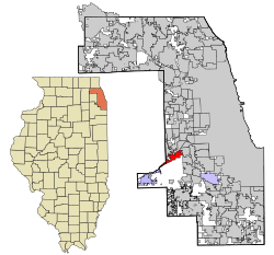 Cook County Illinois incorporated and unincorporated areas Willow Springs highlighted